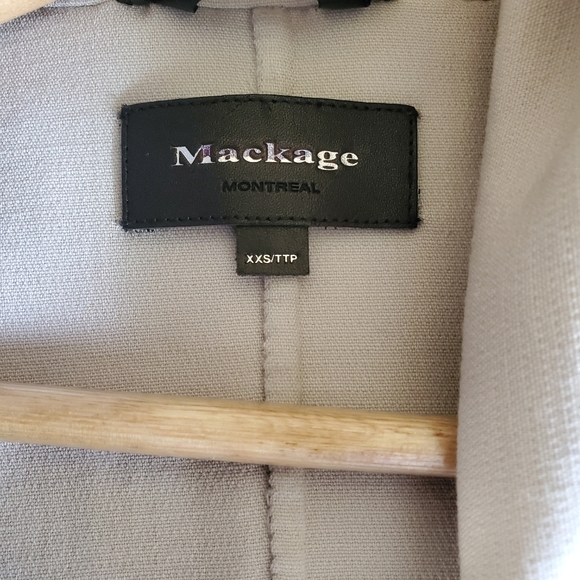 NWT$750 Mackage Shea Vane Draped Wrap Leather-Sleeve Wool Coat Jacket - Picture 14 of 16